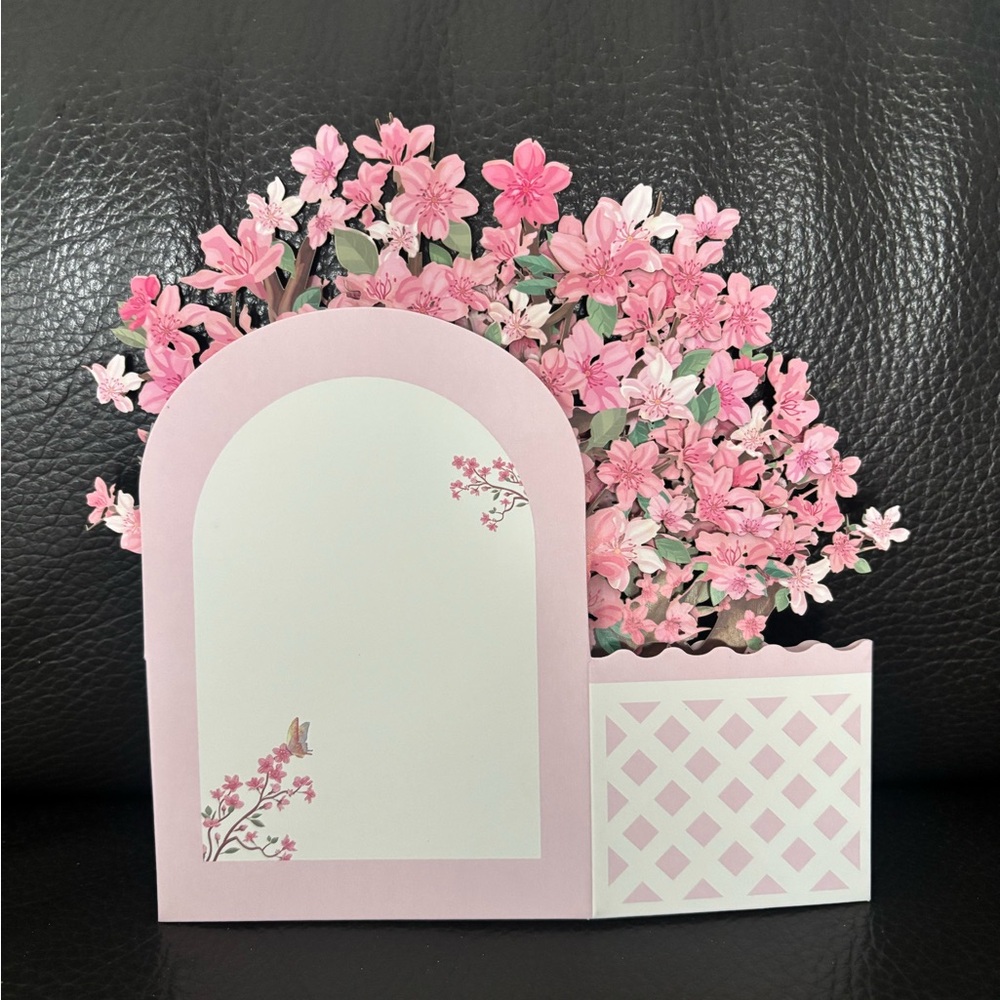 Pink Floral Arrangement Pop Up Card - Picture 7 of 7
